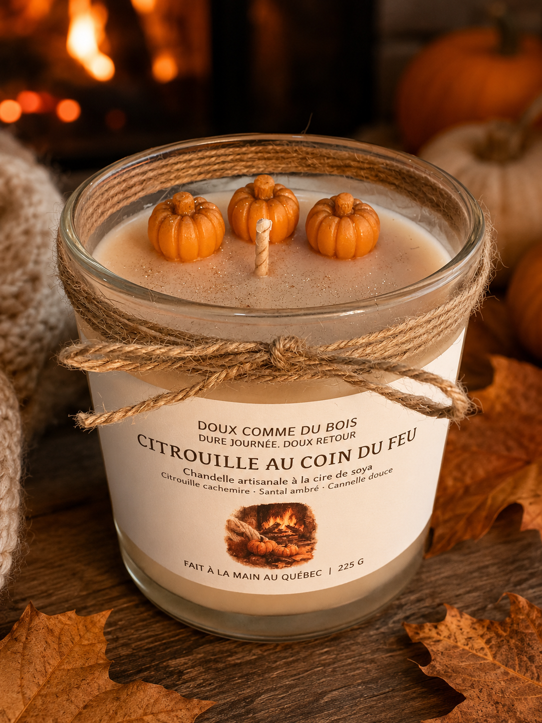 Bougie | Citrouille au coin du feu