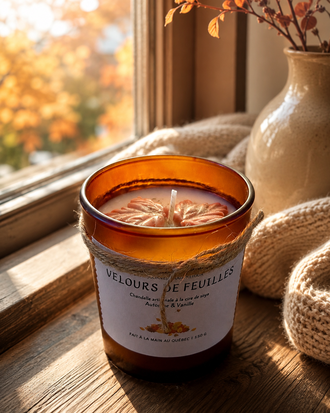 Bougie | Velours de feuilles